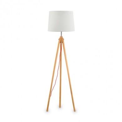 Lampadaire Bois Blanc Scandinave YORK 1x60W IDEAL LUX 89805