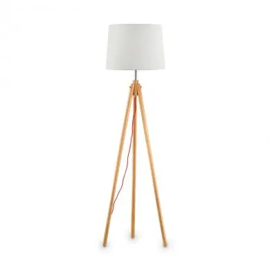 Lampadaire Bois Blanc Scandinave YORK 1x60W IDL_089805 89805 Lampadaire Bois Blanc Scandinave YORK 1x60W IDEAL LUX 89805