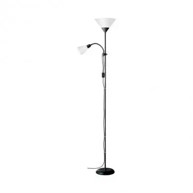 Lampadaire avec liseuse SPARI 4 1x60W E27 NOIR VERRE BLANC BRI_93008_76 93008/76 Lampadaire avec liseuse SPARI 4 1x60W E27 NOIR VERRE BLANC BRILLIANT 93008/76