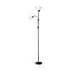 Lampadaire avec liseuse SPARI 4 1x60W E27 NOIR VERRE BLANC BRILLIANT 93008/76