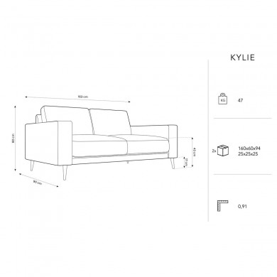 Canapé Kylie Beige Clair 2 Places BOUTICA DESIGN MIC_2S_99_F1_KYLIE1