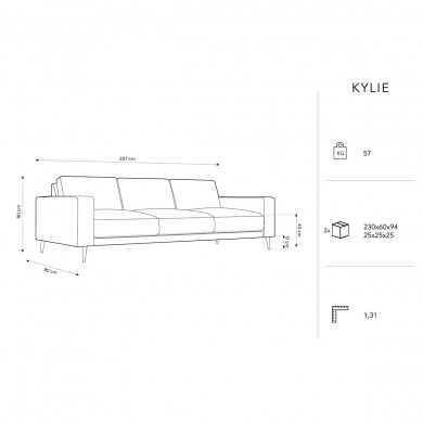 Canapé Kylie Beige Clair 3 Places BOUTICA DESIGN MIC_3S_99_F1_KYLIE1