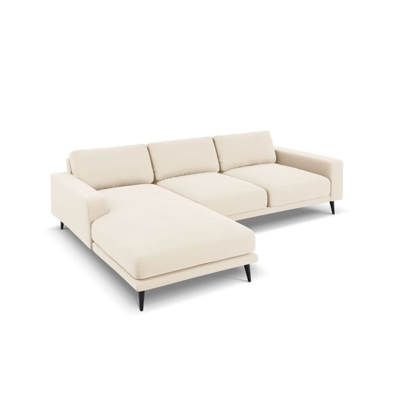 Canapé d'angle gauche velours Kylie Beige Clair L232cm BOUTICA DESIGN MIC_LC_51_F1_KYLIE1