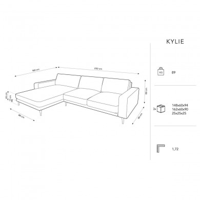 Canapé d'angle gauche Kylie Beige Clair L232cm BOUTICA DESIGN MIC_LC_99_F1_KYLIE1
