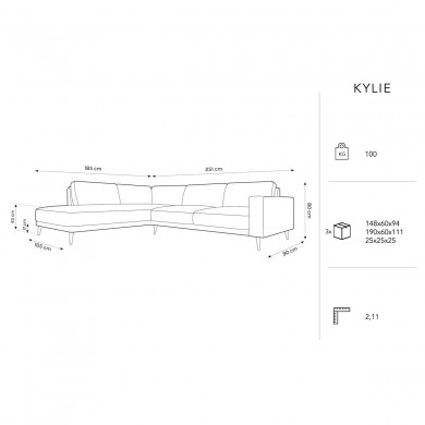 Canapé d'angle gauche Kylie Beige Clair L251cm BOUTICA DESIGN MIC_LC_L_99_F1_KYLIE1