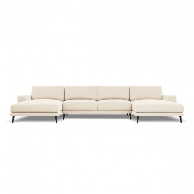 Canapé panoramique Kylie Beige Clair Velours BOUTICA DESIGN MIC_U_51_F1_KYLIE1