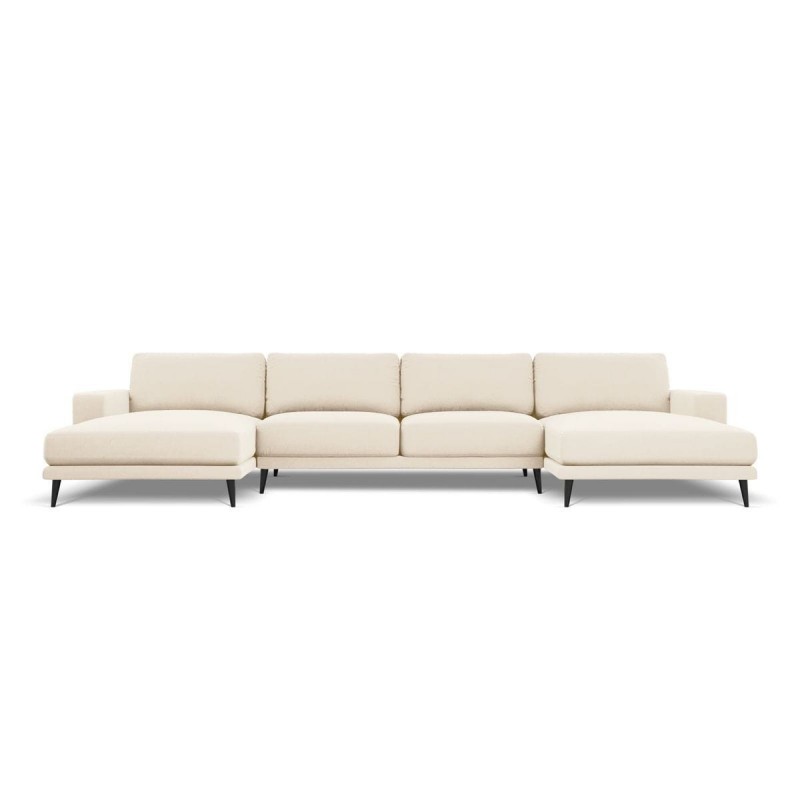 Canapé panoramique Kylie Beige Clair Velours BOUTICA DESIGN MIC_U_51_F1_KYLIE1