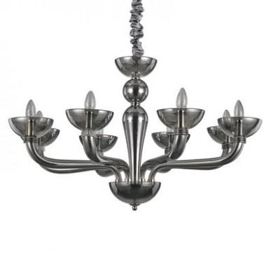 Lustre Baroque en Verre CASANOVA Fumé 8x40W IDL_095615 95615 Lustre Baroque en Verre CASANOVA Fumé 8x40W IDEAL LUX 95615