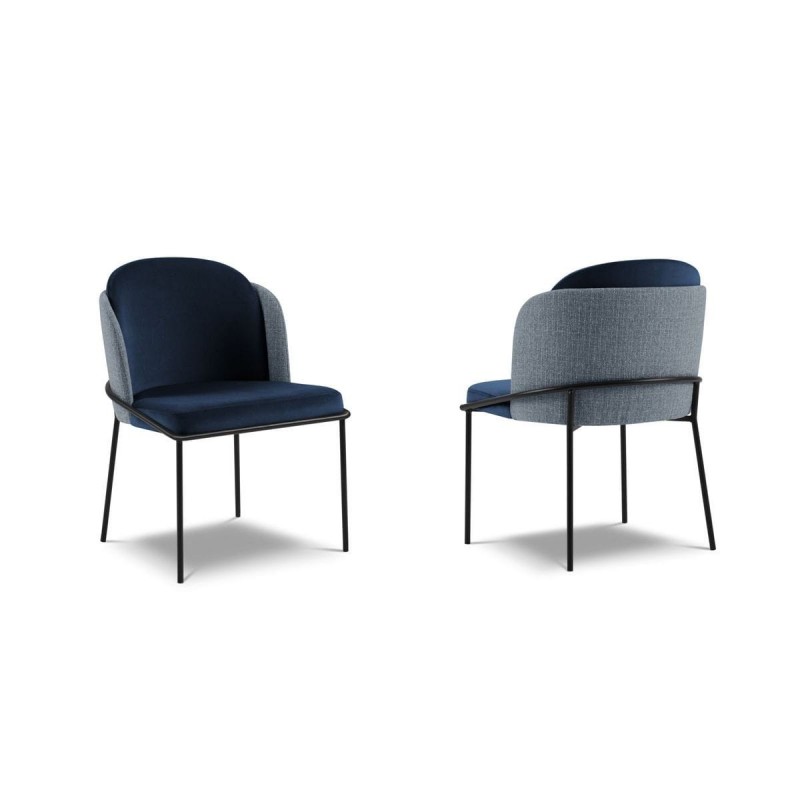 Chaise (lot x2) velours Limmen Bleu Mélange, Bleu Roi BOUTICA DESIGN MIC_CHSET2_44F85_F1_LIMMEN6