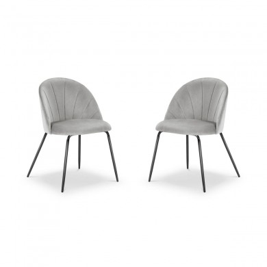 Chaise (lot x2) velours Matt Gris Clair BOUTICA DESIGN MIC_CHSET2_2_F1_MATT12