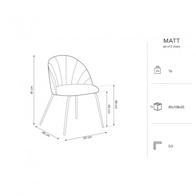 Chaise (lot x2) Matt Beige BOUTICA DESIGN MIC_CHSET2_70_F1_MATT2