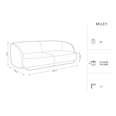 Canapé Miley Beige Clair 2 Places BOUTICA DESIGN MIC_2S_140_F1_MILEY1