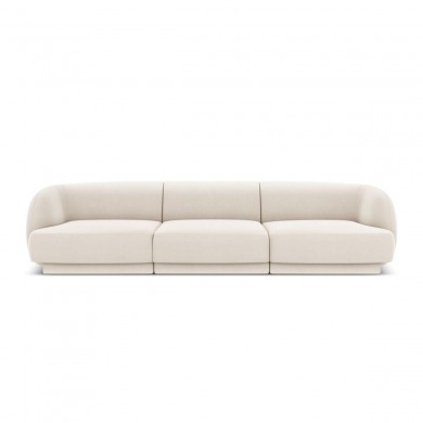 Canapé velours Miley Beige Clair 3 Places BOUTICA DESIGN MIC_3S_51_F1_MILEY1