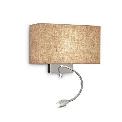 Applique Liseuse HOTEL Toile 1x60W + 1x1W IDL_103204 103204 Applique Liseuse HOTEL Toile 1x60W + 1x1W IDEAL LUX 103204
