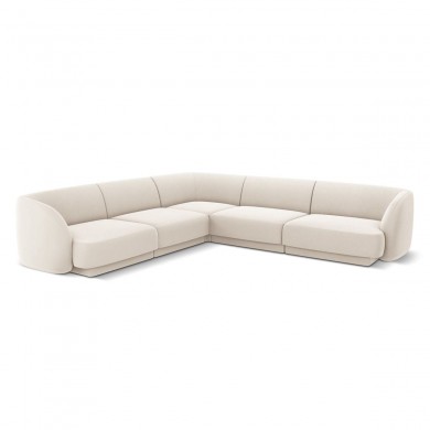 Canapé d'angle symétrique velours Miley Beige Clair L252cm BOUTICA DESIGN MIC_COR_51_F1_MILEY1