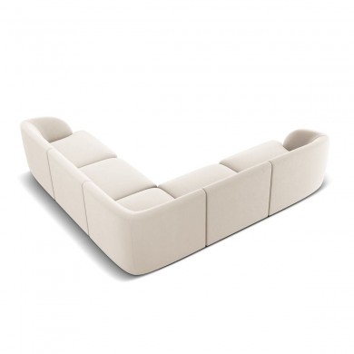 Canapé d'angle symétrique velours Miley Beige Clair L252cm BOUTICA DESIGN MIC_COR_51_F1_MILEY1