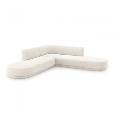 Canapé d'angle symétrique velours Miley Beige Clair L220cm BOUTICA DESIGN MIC_RCORO_51_F1_MILEY1