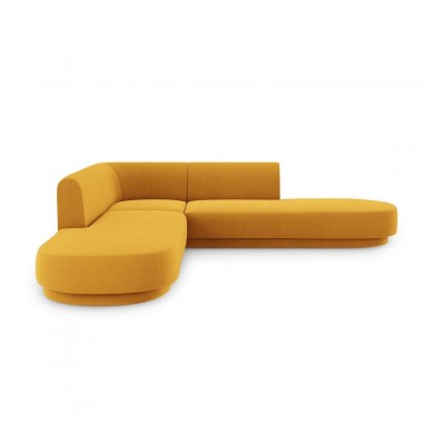 Canapé d'angle symétrique velours Miley Jaune L220cm BOUTICA DESIGN MIC_RCORO_51_F1_MILEY7