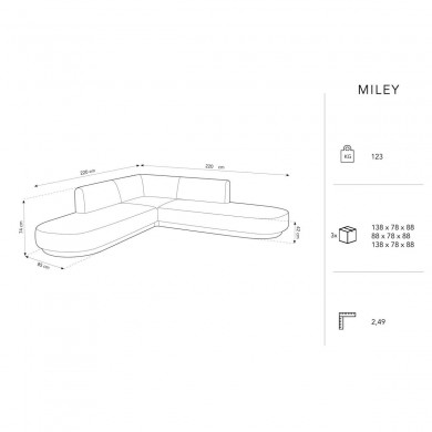 Canapé d'angle symétrique velours Miley Vert L220cm BOUTICA DESIGN MIC_RCORO_51_F1_MILEY8