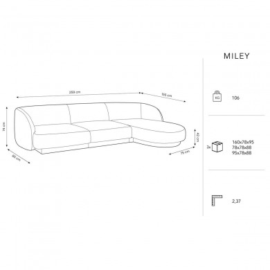 Canapé d'angle droit Miley Jaune 4 Places BOUTICA DESIGN MIC_RC_51_F1_MILEY7