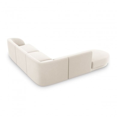 Canapé arrondi d'angle gauche velours Miley Beige Clair 6 Places BOUTICA DESIGN MIC_RLCO_51_F1_MILEY1