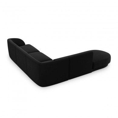 Canapé arrondi d'angle gauche velours Miley Noir 6 Places BOUTICA DESIGN MIC_RLCO_51_F1_MILEY5