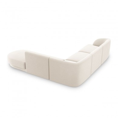 Canapé arrondi d'angle droit velours Miley Beige Clair 6 Places BOUTICA DESIGN MIC_RRCO_51_F1_MILEY1