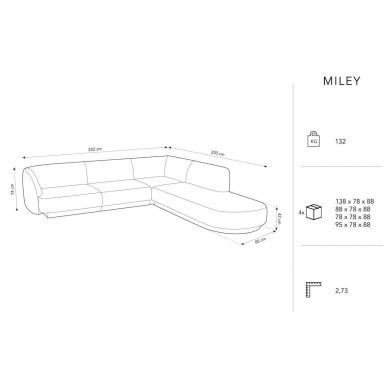 Canapé arrondi d'angle droit Miley Jaune 6 Places BOUTICA DESIGN MIC_RRCO_51_F1_MILEY7