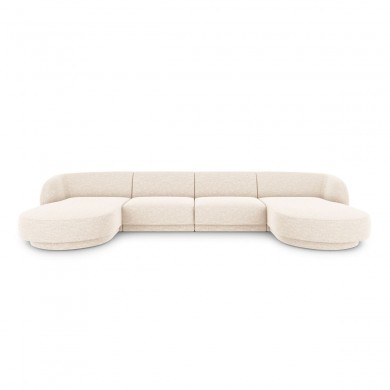 Canapé panoramique Miley Beige Clair Chenille BOUTICA DESIGN MIC_U_140_F1_MILEY1