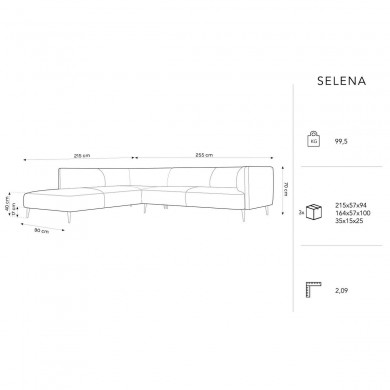 Canapé d'angle gauche Selena Beige Clair 5 Places BOUTICA DESIGN MIC_LC_L_51_F1_SELENA1