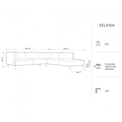 Canapé d'angle droit Selena Beige Clair 5 Places BOUTICA DESIGN MIC_RC_L_51_F1_SELENA1