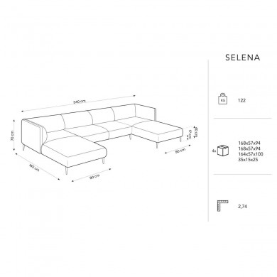 Canapé panoramique Selena Beige Clair 6 Places BOUTICA DESIGN MIC_U_51_F1_SELENA1