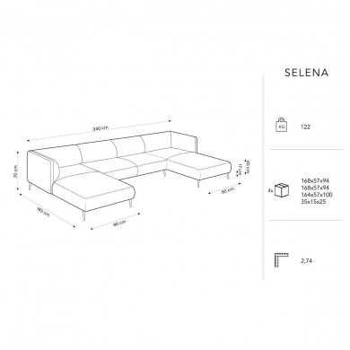 Canapé panoramique Selena Vert Bouteille 6 Places BOUTICA DESIGN MIC_U_51_F1_SELENA2