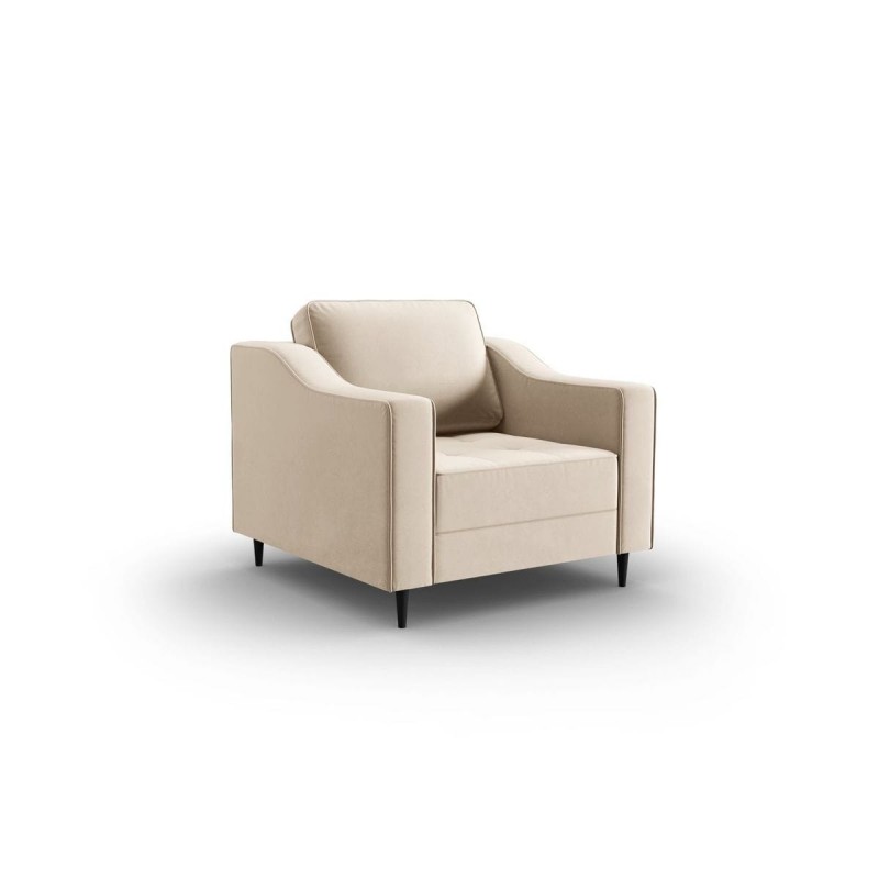 Fauteuil velours Lisa Beige Clair BOUTICA DESIGN MIC_ARM_121_F1_LISA1