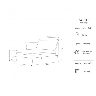 Canapé Méridienne gauche velours Agate Bleu Foncé Pieds Métal Doré BOUTICA DESIGN MIC_CHL_2_F1_AGATE6