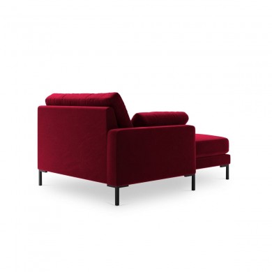 Canapé Méridienne gauche velours Jade Rouge Pieds Métal Noir BOUTICA DESIGN MIC_CHL_51_F1_JADE1