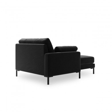 Canapé Méridienne gauche velours Jade Noir Pieds Métal Noir BOUTICA DESIGN MIC_CHL_51_F1_JADE7