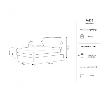 Canapé Méridienne gauche Jade Argent BOUTICA DESIGN MIC_CHL_54_F1_JADE2