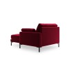 Canapé Méridienne droite velours Jade Rouge Pieds Métal Noir BOUTICA DESIGN MIC_CHR_51_F1_JADE1