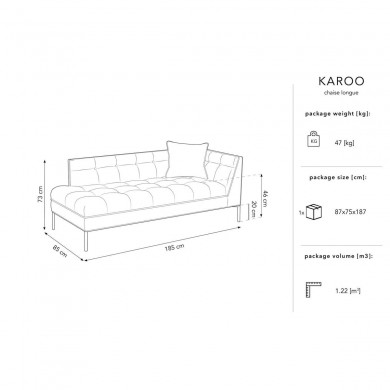 Canapé Méridienne gauche Karoo Vert Tissu BOUTICA DESIGN MIC_CHL_78_F1_KAROO3