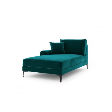 Canapé Méridienne gauche velours Larnite Turquoise Pieds Métal Chromé Noir BOUTICA DESIGN MIC_CHL_51_B2_LARNITE6