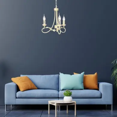 Lustre Olivia 3x60W Blanc doré ELSTEAD LIGHTING ov3ivgld