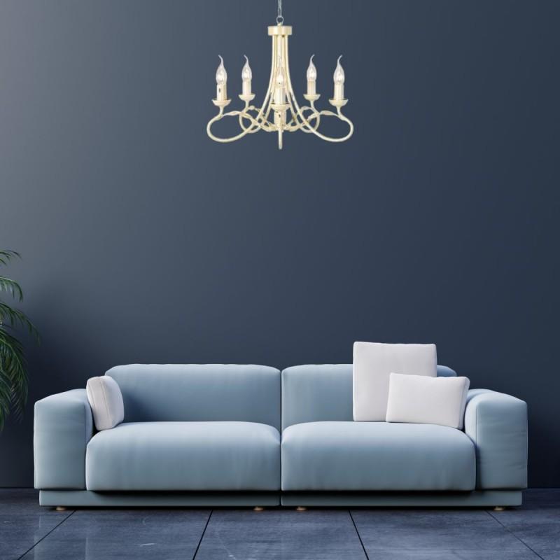 Lustre Olivia 5x60W Blanc doré ELSTEAD LIGHTING ov5ivgld