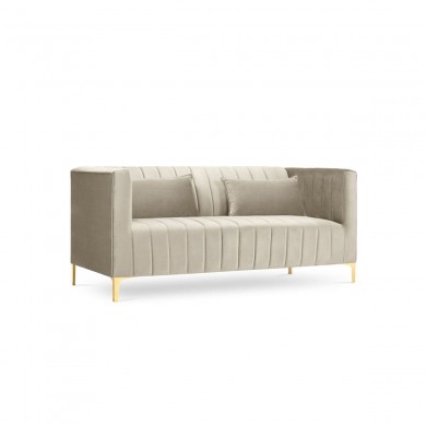 Canapé velours Annite Beige Pieds Métal Doré 2 Places BOUTICA DESIGN MIC_2S_B1_2_ANNITE1