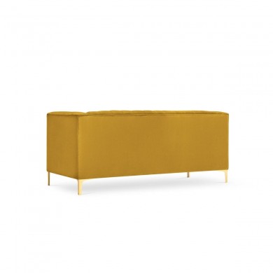 Canapé velours Annite Jaune Pieds Métal Doré 2 Places BOUTICA DESIGN MIC_2S_B1_2_ANNITE2