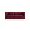 Canapé velours Annite Rouge Foncé Pieds Métal Doré 2 Places BOUTICA DESIGN MIC_2S_B1_2_ANNITE3