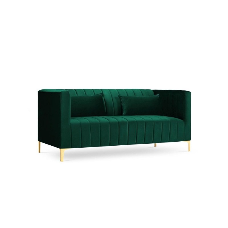 Canapé velours Annite Vert Bouteille Pieds Métal Doré 2 Places BOUTICA DESIGN MIC_2S_B1_2_ANNITE7