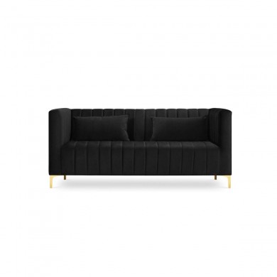 Canapé velours Annite Noir Pieds Métal Doré 2 Places BOUTICA DESIGN MIC_2S_B1_2_ANNITE10