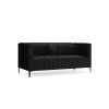 Canapé velours Annite Noir Pieds Métal Chromé Noir 2 Places BOUTICA DESIGN MIC_2S_B2_2_ANNITE10