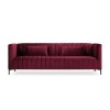 Canapé velours Annite Rouge Foncé Pieds Métal Chromé Noir 3 Places BOUTICA DESIGN MIC_3S_B2_2_ANNITE3